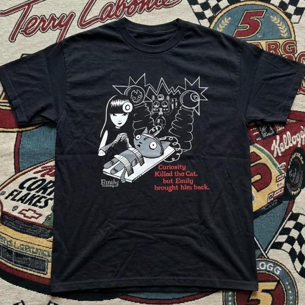 Curiosity Killed The Cat Black Cotton T-Shirt